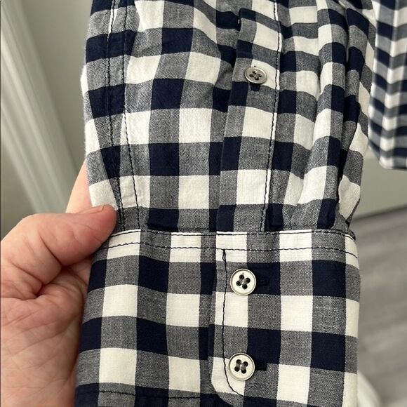 J.Crew Black  and White Plaid Shirt - Picture 3 of 8